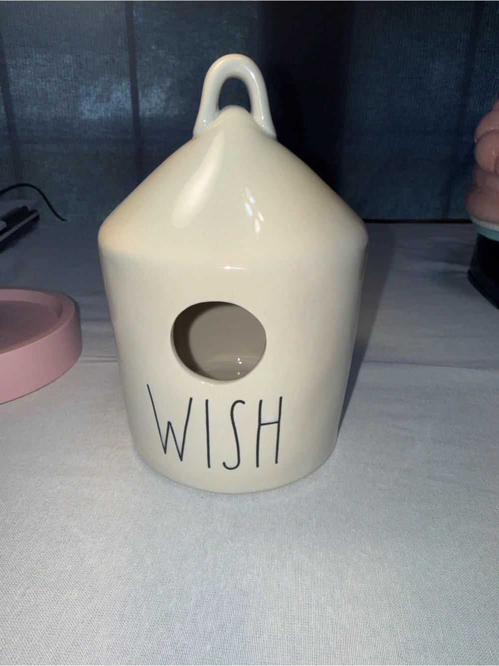 Rae Dunn WISH ceramic birdhouse from the Artisan Collection by Magenta.